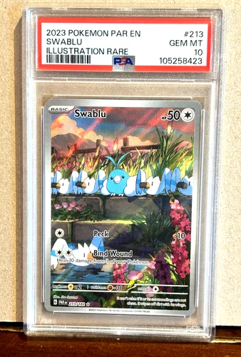 2023 POKEMON PAR EN-PARADOX RIFT ILLUSTRATION RARE #213 SWABLU PSA 10