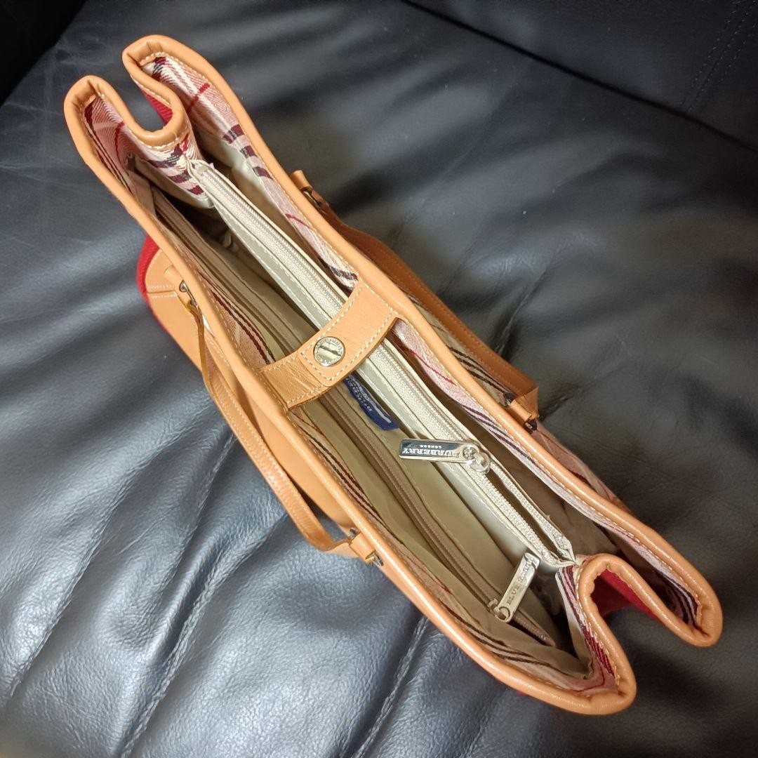 Burberry Blue Label Handbag Nova Check Cotton Canvas Leather Bag Handbag New thumbnail 7