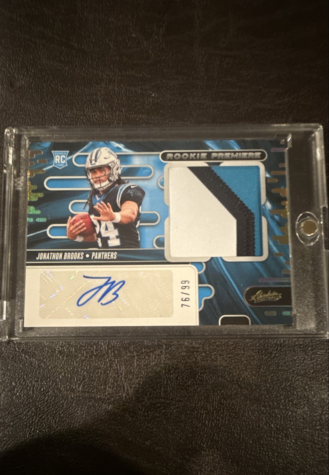 Jonathon Brooks Panini Absolute Rookie Premiere Materials Autographs #RPMAJBS Base