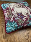 Vintage Needlepoint Unicorn Pillow Mythical Decor Velvet Back — photo 6