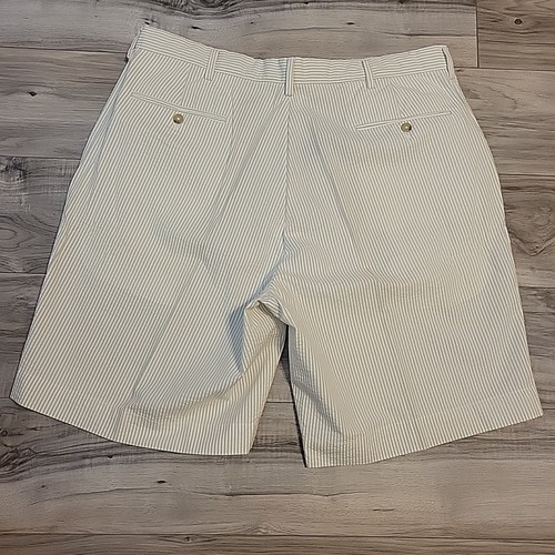 Polo Ralph Lauren Shorts Mens 36 Beige White Seersucker Chino 100% Cotton VGT - Picture 4 of 9