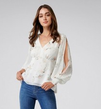 NWT- EVER NEW Melbourne Women's SELENA Porcelain Blouse SPLIT-SLEEVE BLOUSE - 2