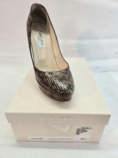 JIMMY CHOO Women's Size 39.5 Python Animal Print Platform Heel Pumps