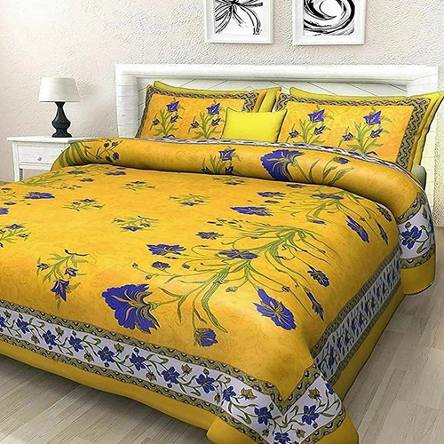 Rajasthani Tradition(Jaipuri Print)Double Bedsheet with 2 PillowCover -King Size - Picture 1 of 3