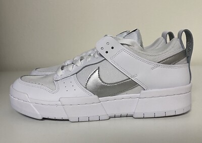 Nike Dunk Low Disrupt White Silver Black Women's Sz 12/ Mens Sz 10.5 DJ6226-100 | eBay