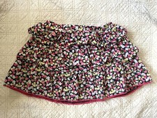 Oshkosh Girls Cotton Ruffled Skort Pink Yellow Navy Blue Flowers Size 4 EUC