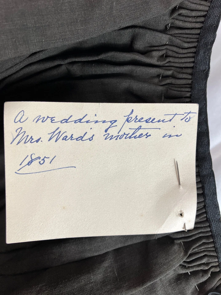 Lovely Antique Dated 1851 Wedding Gift Folk Apron Victorian Dirndel - Image 4 of 4