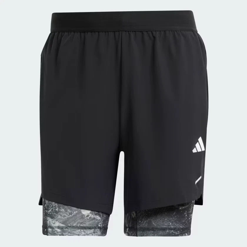 ADIDAS Men's 9" Power Workout 2-in-1 Training Shorts NWT Black SIZE: SMALL