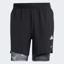Image of ADIDAS Men's 9" Power Workout 2-in-1 Training Shorts NWT Black SIZE: SMALL