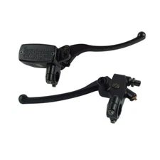 7/8" Motorcycle Handlebar Hydraulic Brake Master Cylinder & Clutch Lever (BLACK)