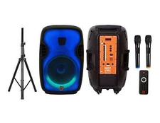 MR DJ FLAME3500LED PRO Portable 15â€ 2-Way Full-Range Powered/Active DJ PA +
