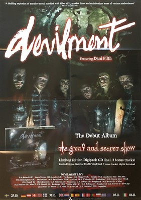 DEVILMENT  The Great And Secret Show  Promo Poster gefaltet folded  Sammlerstück