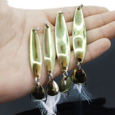 5Pcs Metal Spoon Sequin with Treble Hook Fishing Lures Trout Hard Baits  5g-13g | eBay