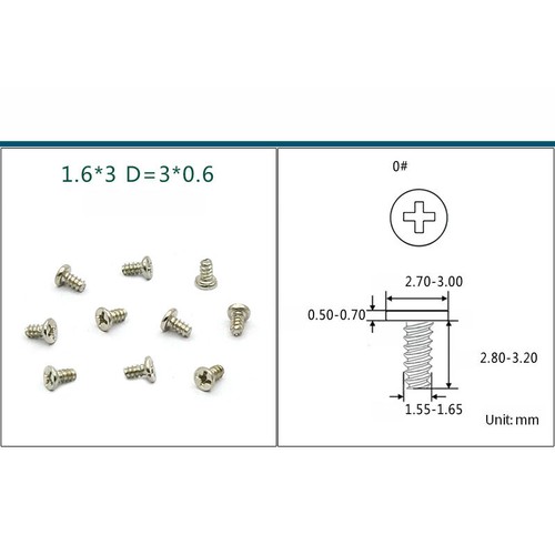 Self Tapping Screws M1/1.2/1.4/1.5/1.6/1.7*2~6mm Flat Head Tail Micro Screws - Picture 18 of 24
