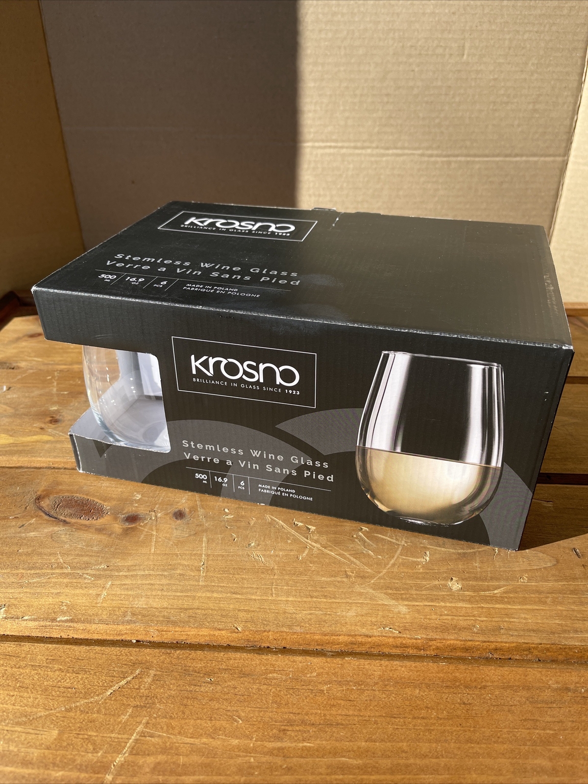 Set Of 6 Krosno Stemless Wine Glasses Made In Poland eBay