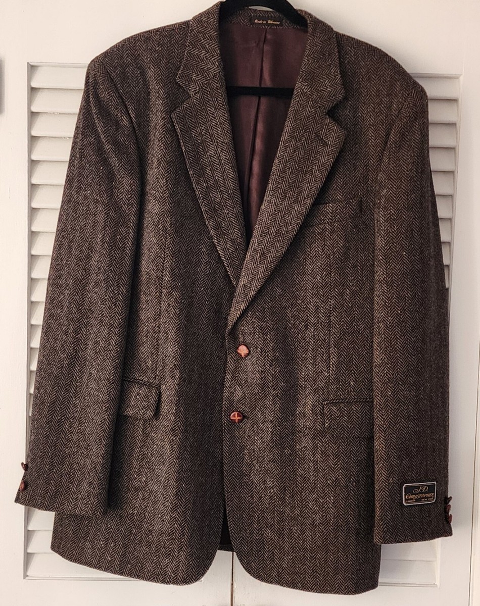 J.D. Christopher London New York Size 42L Brown Men's Suit Blazer
