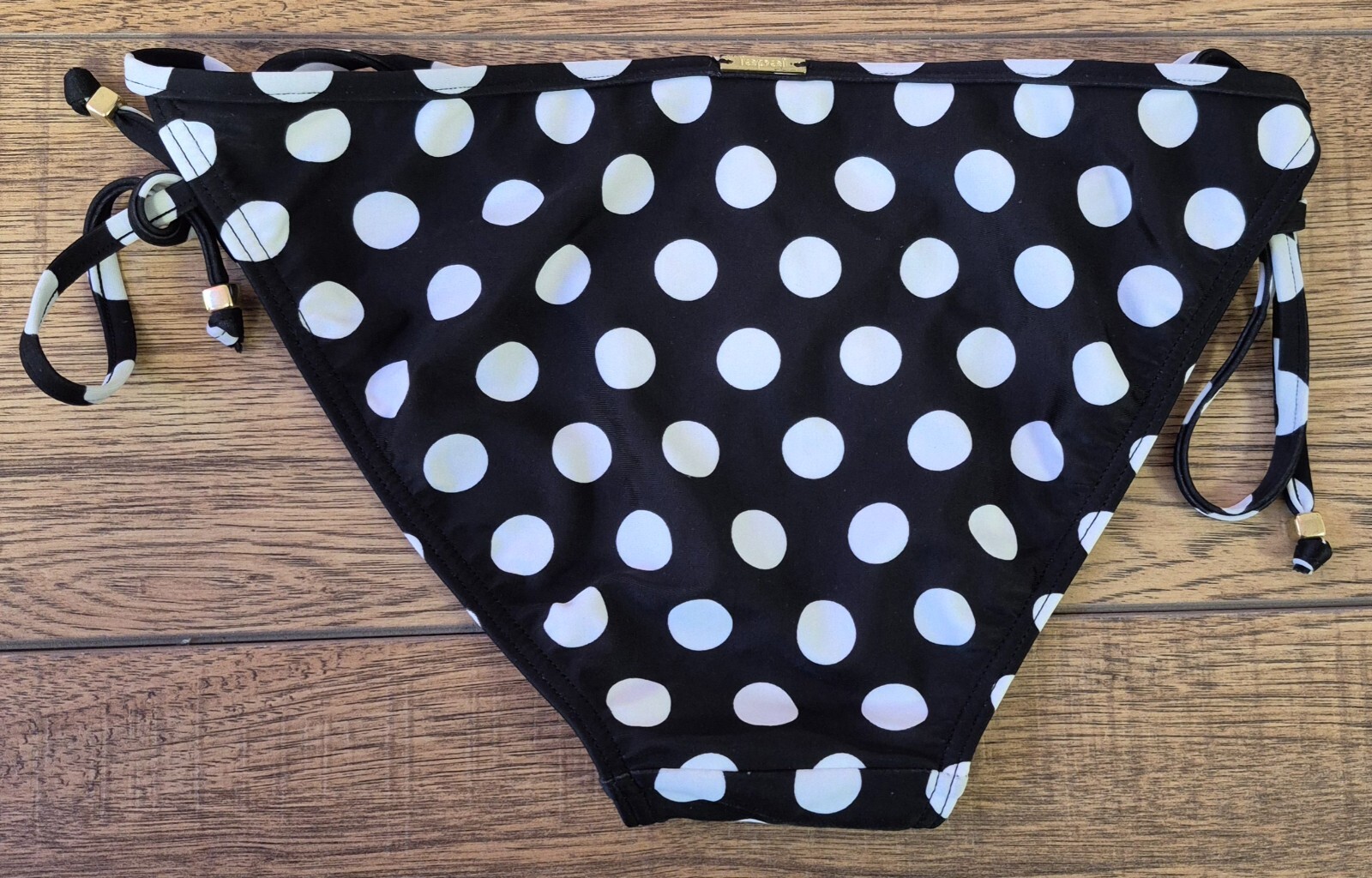 Lepel 'Polka Passion' Tie Side Bikini Bottoms Black/White UK 8 NWT image 3