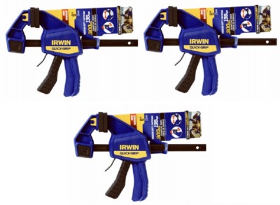 Irwin Industrial 1964717 6'' Quick Grip Medium Duty One Handed Bar Clamps -3 Pack