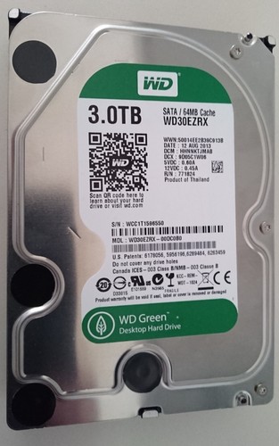 Western Digital WD30EZRX Caviar Green Hard-Disk 3 TB SATA III 6 Gbs 3.5 7200 64 - Imagen 2 de 13