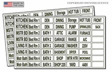 Household Electrical Panel Circuit Breaker Labels Vinyl Stickers White v 112 PCS