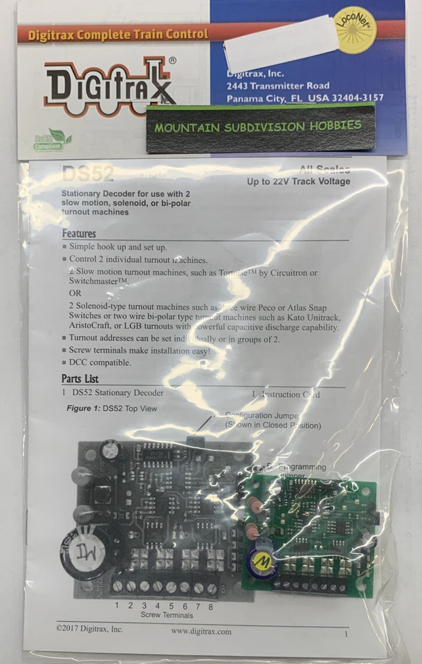 Digitrax DS52 Dual Stationary Decoder for Snap Switches or Slow Motion Machines - Image 2 of 3