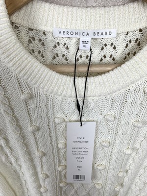 Veronica Beard XL Earl Crew Neck Cable 