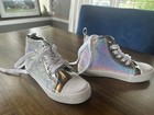 Never Worn Girl's Sequin High Top Sneakers Size 1, white silver rainbow Capelli — photo 5