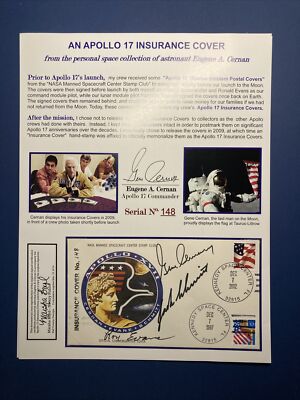 Apollo 17crew signed anniversary cover from Gene Cernan collection.    cS MEMBER