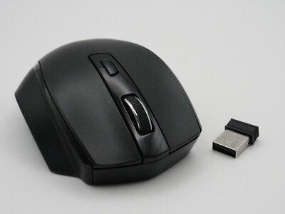 Amazon Basics Ergonomic 2.4 Ghz Wireless Optical PC Mouse DPI Adjustable Black
