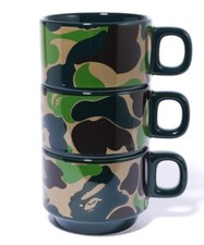 A BATHING APE ABC CAMO STACKING MUGS M 3 pcs Set Cups Japan Limited Rare