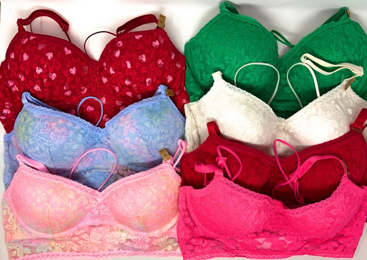 Porte-bralette Victoria's Secret Taille L, Tasses A-C - Rose Dentelle Fleurs, Occasion Très Bon état