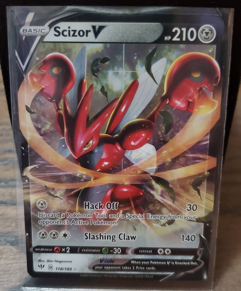 Pokemon Darkness Ablaze Scizor V Ultra Rare Holo Card 118/189 Pack