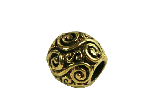 Haarschmuck Haarperle Bronze Wikinger Spiralen Perle + Gummi Bartschmuck klein - Picture 5 of 8