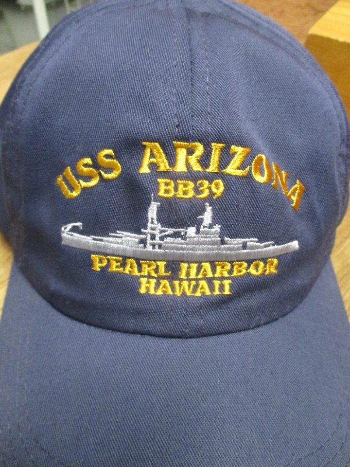 USS Arizona Memorial Auténtico Oficial Azul Marino Gimme Snapback Gorra Sombrero Foto 2 de 4