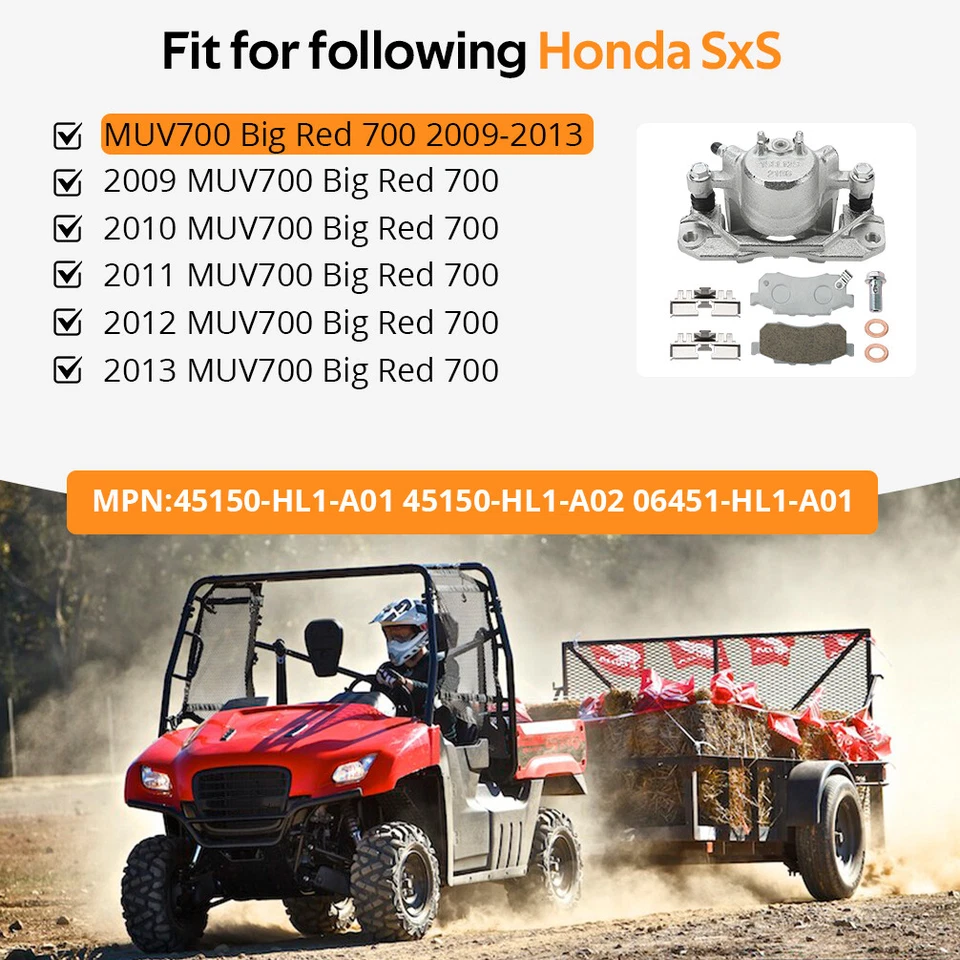 Front Left Brake Caliper for Honda Big Red 700 MUV700 2009 2010 2011 2012 2013 — 第 2/4 张图片