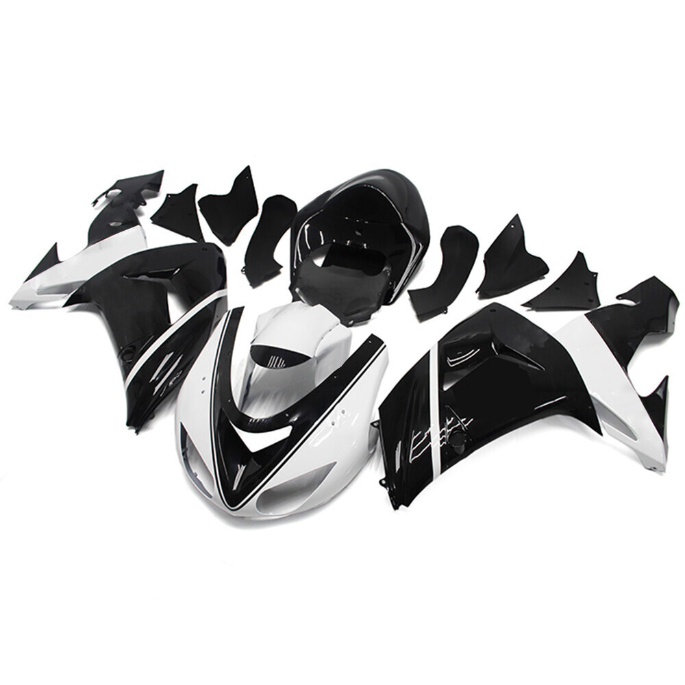 White Black Fairing Kit For Kawasaki Ninja ZX10R 2006-2007 ABS