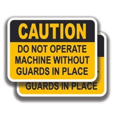 DO NOT OPERATE WITHOUT GUARDS DECAL Caution Stickers Sign Bogo For Truck Window