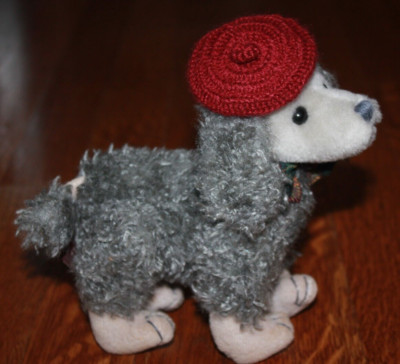 VINTAGE Ty Attic Treasure Beanie Baby Cheri French Poodle Dog 7'' Gray Plush 1993