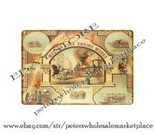 Button Fire Engine Works metal tin sign garden outdoor living room wall art