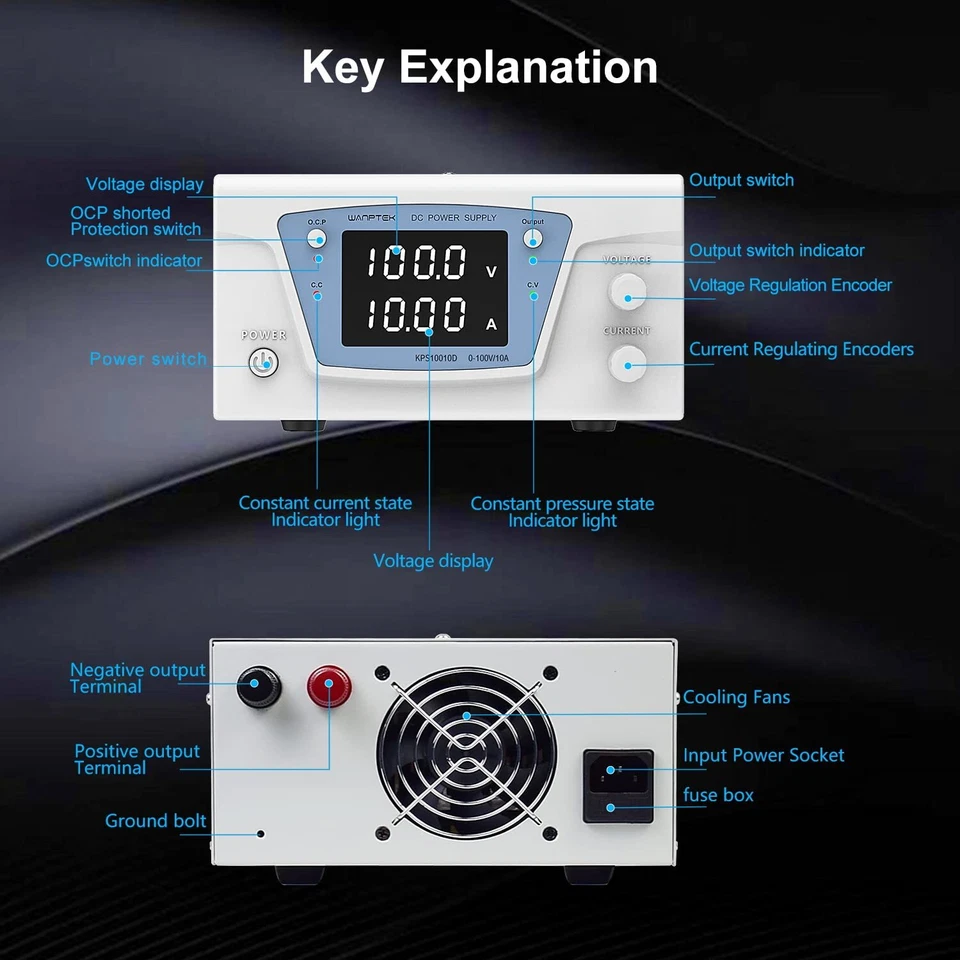Adjustable DC 0-15V 30V 60V 30A 40A 50A 60A Variable Lab Bench Power Supply - Image 4 of 4