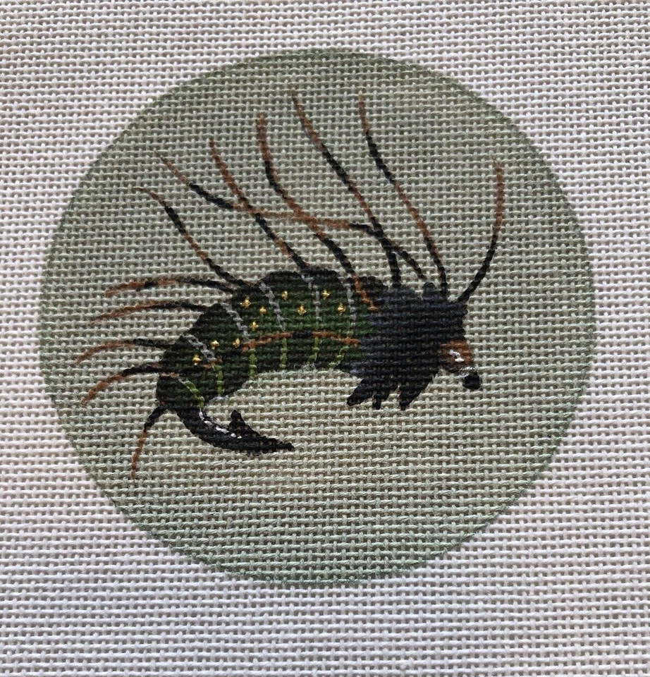 Melissa Shirley Fly Fishing Lure Handpainted Needlepoint Canvas 24 Ct 333-C 1996 - Image 2 of 4