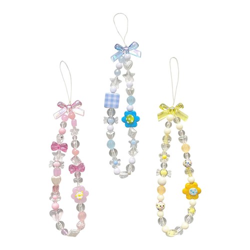3 Pcs Flower Bow Chain Decoration Phone Jewelry Cellphone Charm Strap - Zdjęcie 12 z 12