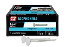 NEW Grip-Rite 1-3/4-in 11 gauge Electro-Galvanized Roofing Nails - 1 lb.