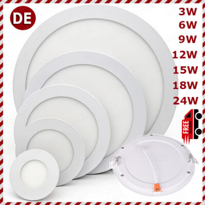 LED Panel Einbaustrahler Einbauleuchte Deckenleuchte Flach Rund Einbau Spot 230V