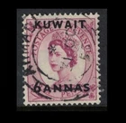 kuwait stamps - QE 1955 usage - 6 annas on 6d - HCV nice Ahmadi cancel