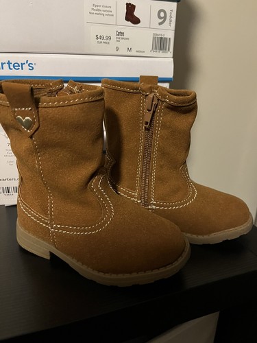 Carter's Evie Brown Tan Western Slouch Boots Toddler Girls - Picture 2 of 4