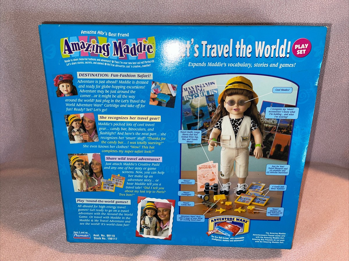 AMAZING MADDIE PLAYSET 2001 LET'S TRAVEL THE WORLD NRFB Playmates