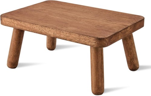 Versatile 6.3" Wooden Stepping Stool – Easy Assemble, Classic Design for Home - Picture 3 of 9