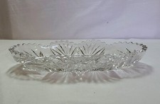 Bowl Dish Saw Tooth Oblong Crystal Clear Vintage
