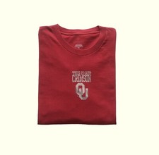 NCAA OU OKLAHOMA SOONERS FOOTBALL ESPN VTG Y2K CRIMSON RED T SHIRT MENs SZ 2XL
